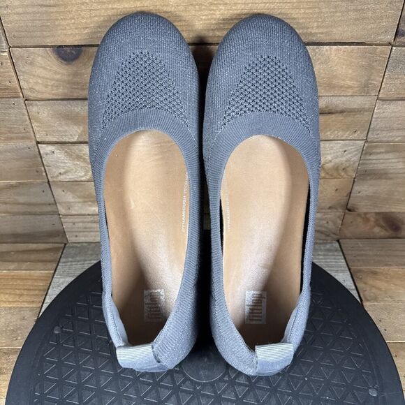 FitFlop Women’s Size 9 Allegro Gray Knit Ballet Casual Comfort Flats - Picture 5 of 10